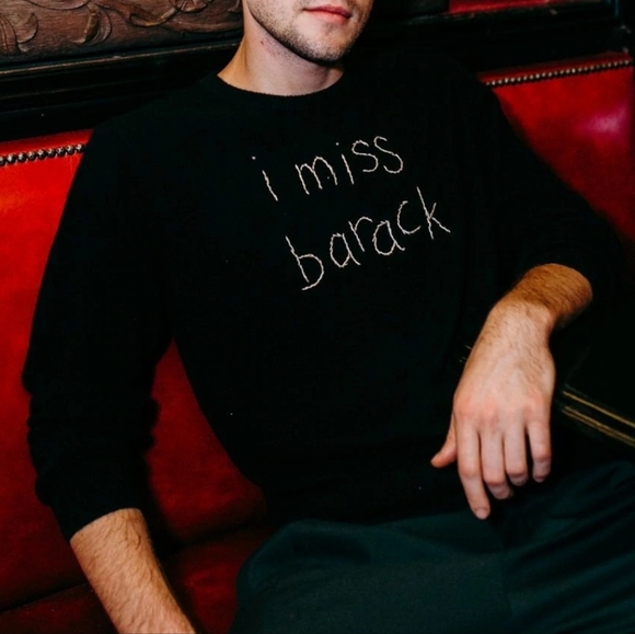 Miss Barack Mens Cashmere Sweater Size 